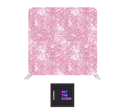 Pink Mirror Wall Effect Pillowcase Backdrop Cover