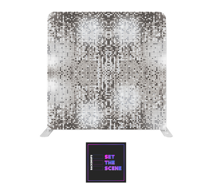 Silver/Grey Mirror Wall Effect Pillowcase Backdrop Cover