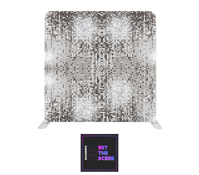 Silver/Grey Mirror Wall Effect Pillowcase Backdrop Cover