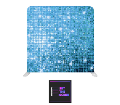 Blue Mirror Wall Effect Pillowcase Backdrop Cover
