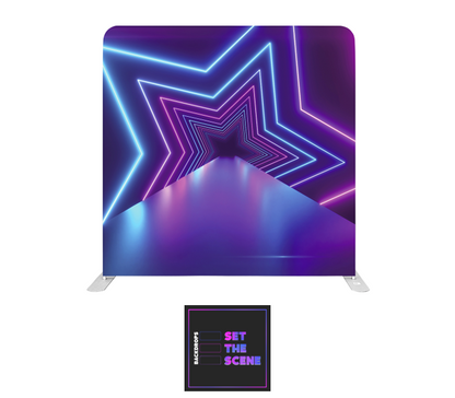 Neon Star Pillowcase Backdrop Cover