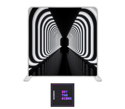 Black & White Tunnel Pillowcase Backdrop Cover