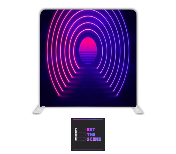 Neon Circle Pillowcase Backdrop Cover