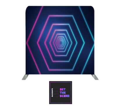 Neon Hexagon Pillowcase Backdrop Cover