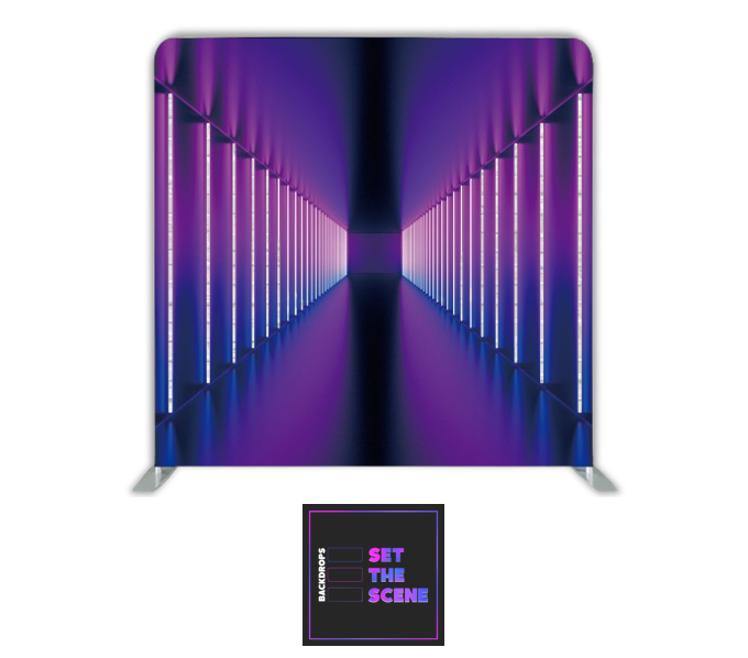 Purple Neon Tunnel Pillowcase Backdrop Cover