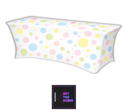 Pastel Spots Lycra Table Cover