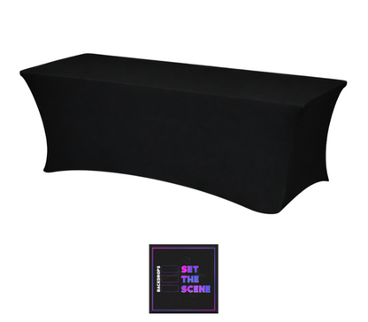 Plain Black Lycra Table Cover
