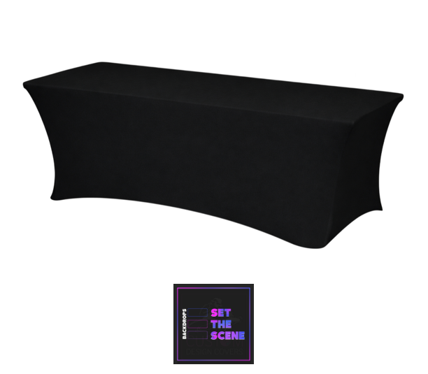 Plain Black Lycra Table Cover