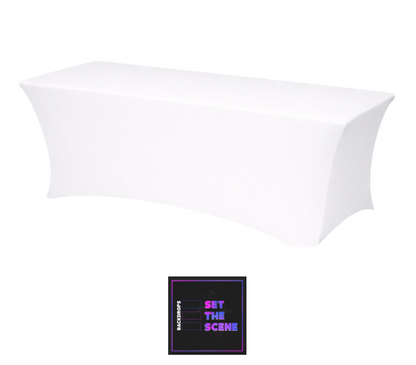 Plain White Lycra Table Cover