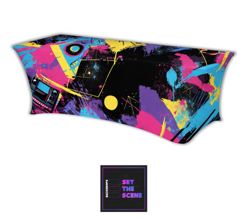 80's Retro Style Lycra Table Cover
