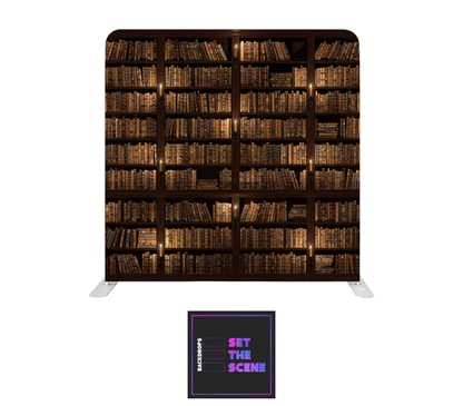 Old Bookshelf Pillowcase Backdrop Cover