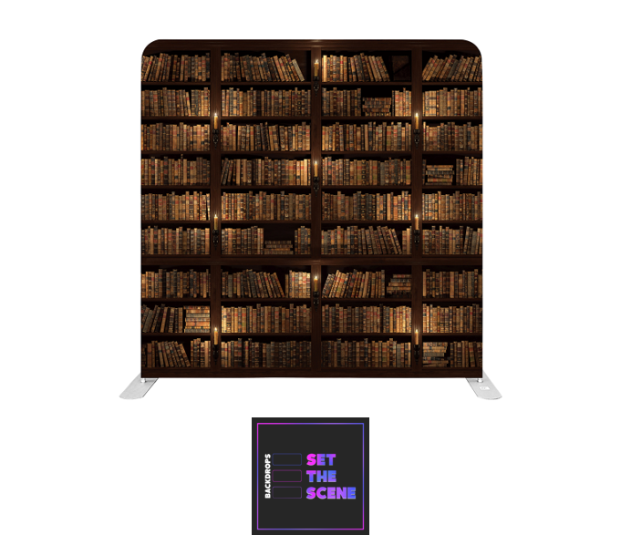 Old Bookshelf Pillowcase Backdrop Cover