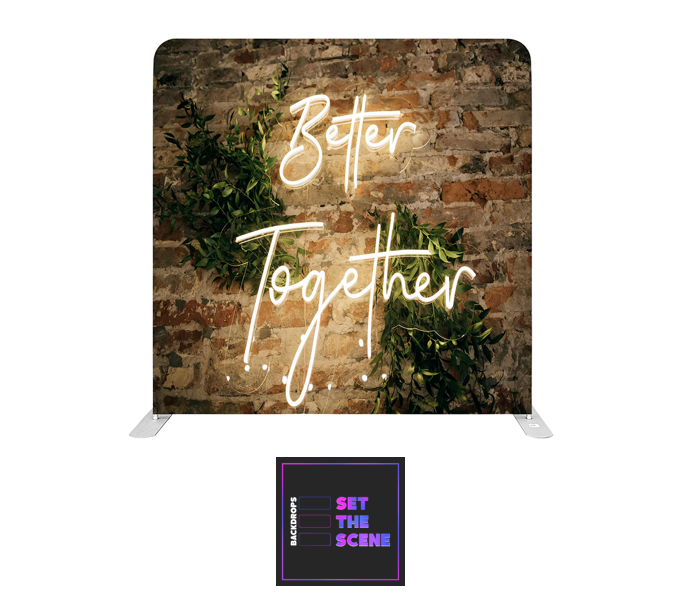 Better Together Neon Effect Pillowcase Backdrop Cover