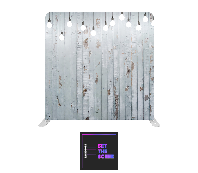 Cool White on Weathered Rustic Effect Pillowcase Backdrop Cover