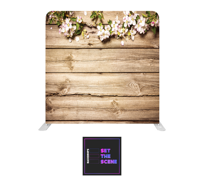 Spring Floral on Rustic Effect Pillowcase Backdrop Cover