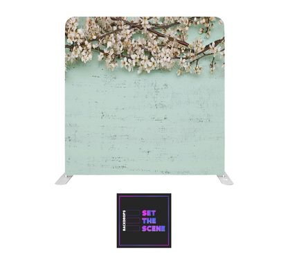 Spring Floral on Mint Effect Pillowcase Backdrop Cover