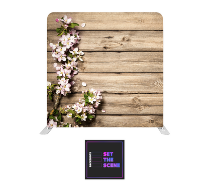 Spring Flowers on Rustic Effect Pillowcase Backdrop Cover
