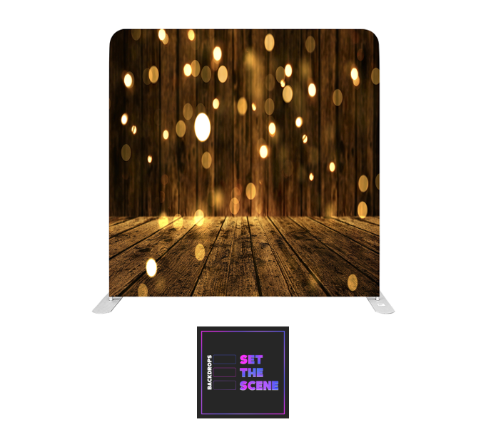 Bokeh Lighting on Rustic Effect Pillowcase Backdrop Cover