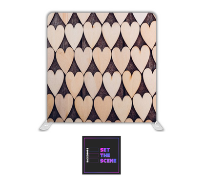Wooden Hearts Pillowcase Backdrop Cover