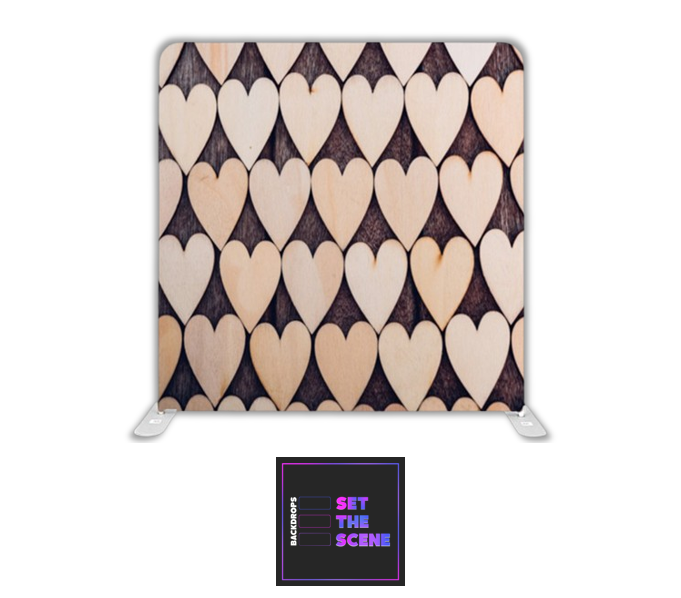 Wooden Hearts Pillowcase Backdrop Cover