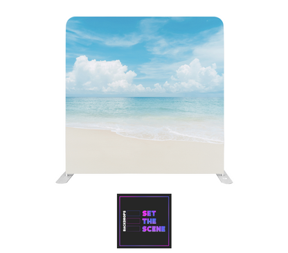 Cloudy Beach Pillowcase Backdrop Cover