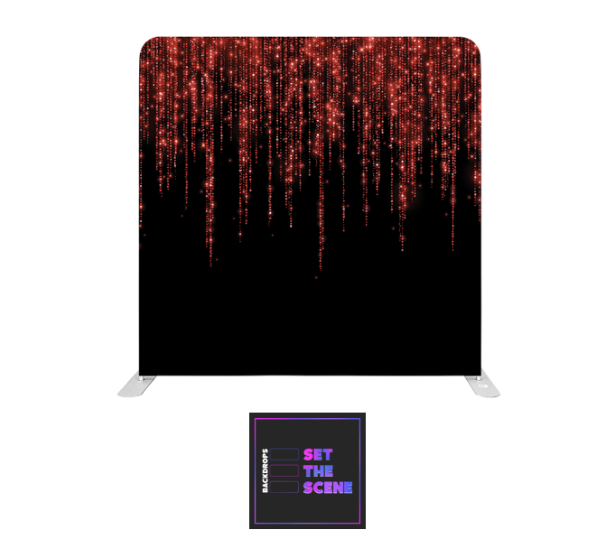 Red Glitter Drop Pillowcase Backdrop Cover