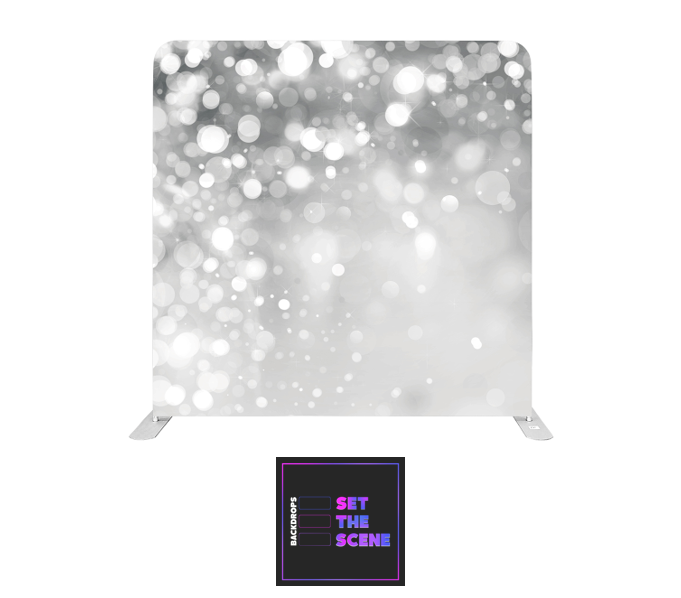 Silver Grey Bokeh Pillowcase Backdrop Cover