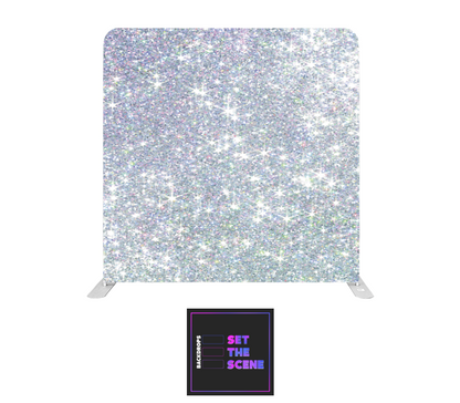 Silver Sparkle Pillowcase Backdrop Cover
