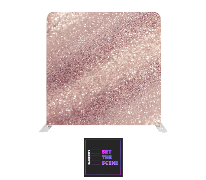 Rose Gold Glitter Effect Pillowcase Backdrop Cover