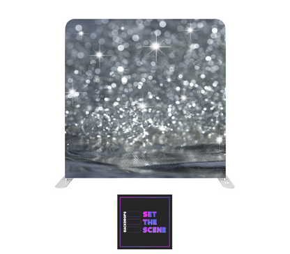 Grey Silver Sparkle Pillowcase Backdrop Cover
