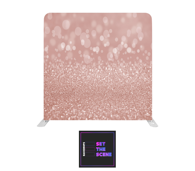 Rose Gold Glitter Effect Pillowcase Backdrop Cover