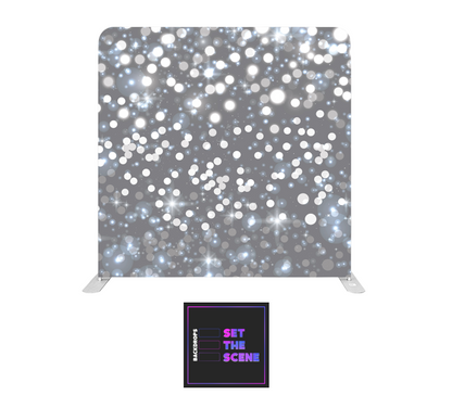 Silver Sparkle Effect Pillowcase Backdrop Cover