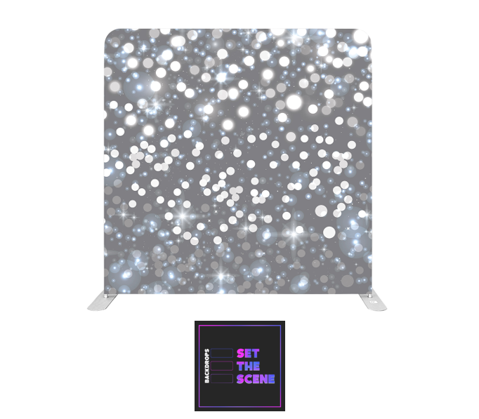 Silver Sparkle Effect Pillowcase Backdrop Cover