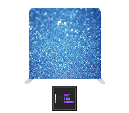 Blue Glitter Effect Pillowcase Backdrop Cover