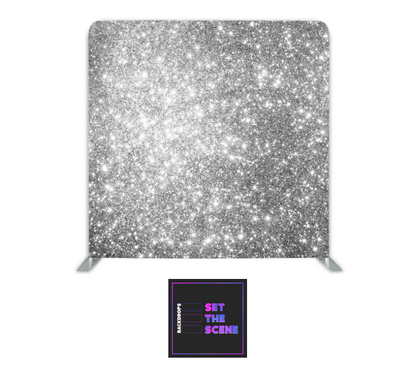 Silver Sparkle Pillowcase Backdrop Cover