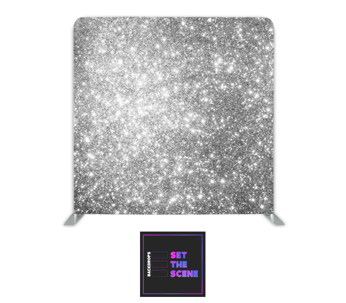 Silver Sparkle Pillowcase Backdrop Cover