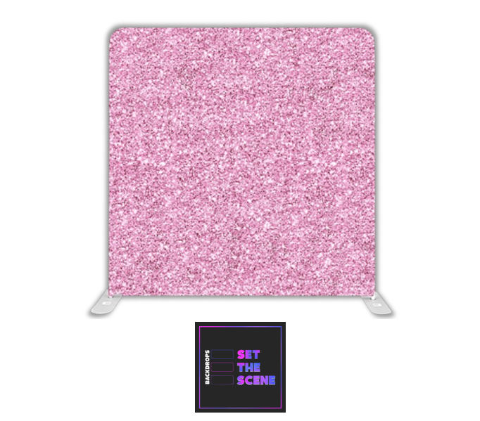 Pink Glitter Effect Pillowcase Backdrop Cover