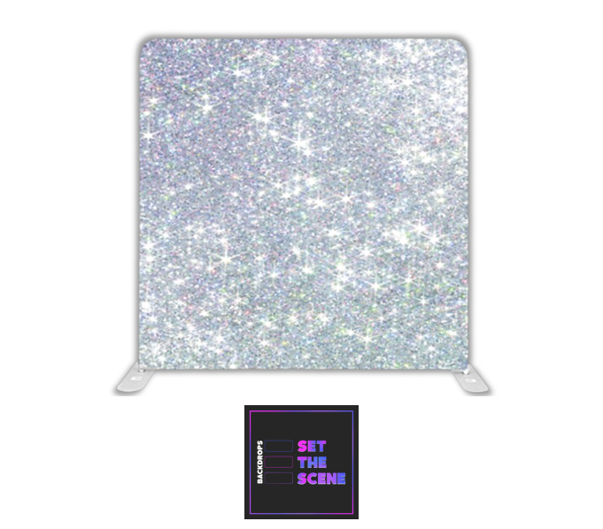 Silver Sparkle Pillowcase Backdrop Cover