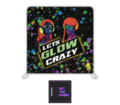 Lets Glow Crazy Neon Effect Pillowcase Backdrop Cover