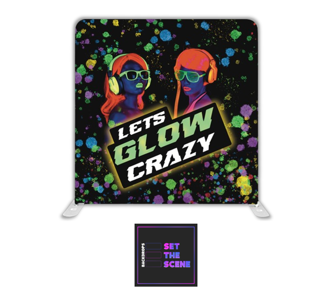 Lets Glow Crazy Neon Effect Pillowcase Backdrop Cover