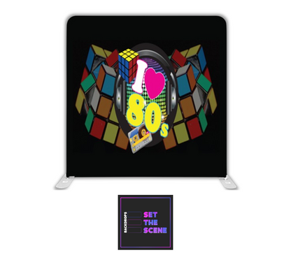 I Heart 80's Pillowcase Backdrop Cover