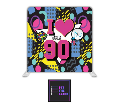 I Heart The 90's Pillowcase Backdrop Cover
