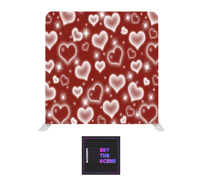 Red Hearts Pillowcase Backdrop Cover