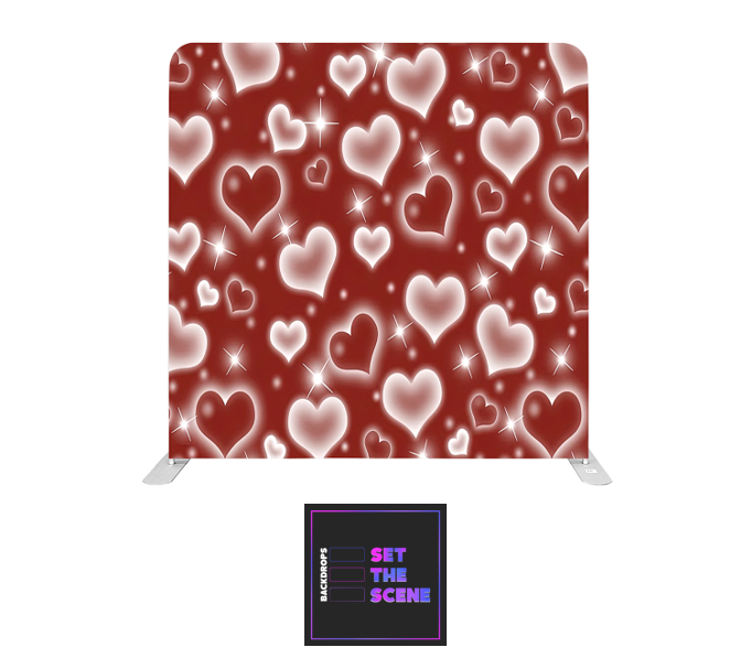 Red Hearts Pillowcase Backdrop Cover