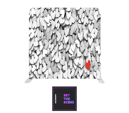 White Hearts Pillowcase Backdrop Cover