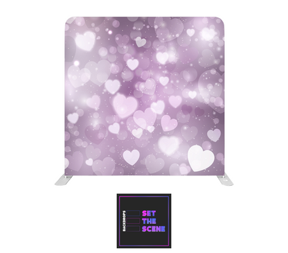White Hearts Pillowcase Backdrop Cover