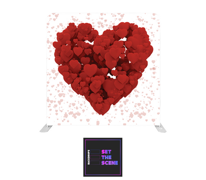 Confetti Hearts Pillowcase Backdrop Cover