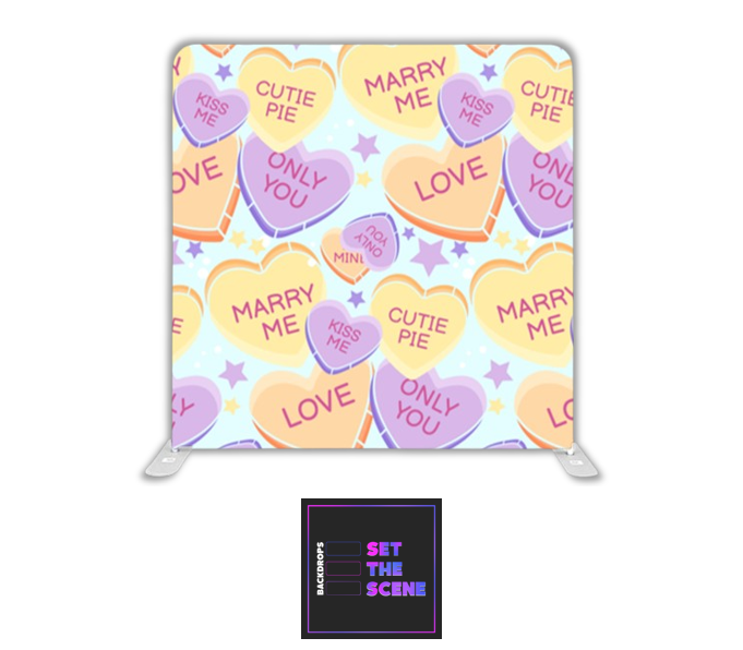 Love Hearts Pillowcase Backdrop Cover