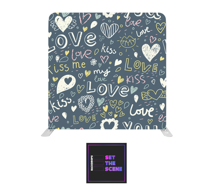 Love Doodle Pillowcase Backdrop Cover