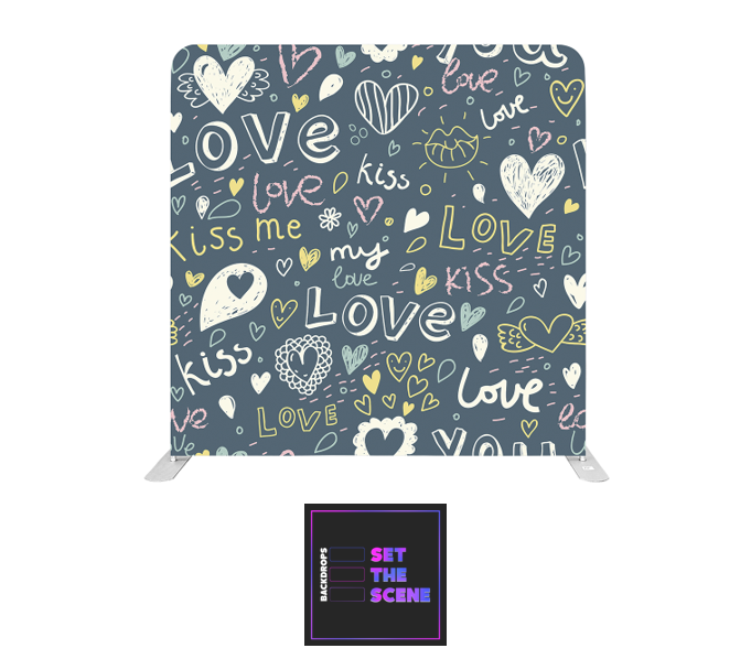 Love Doodle Pillowcase Backdrop Cover